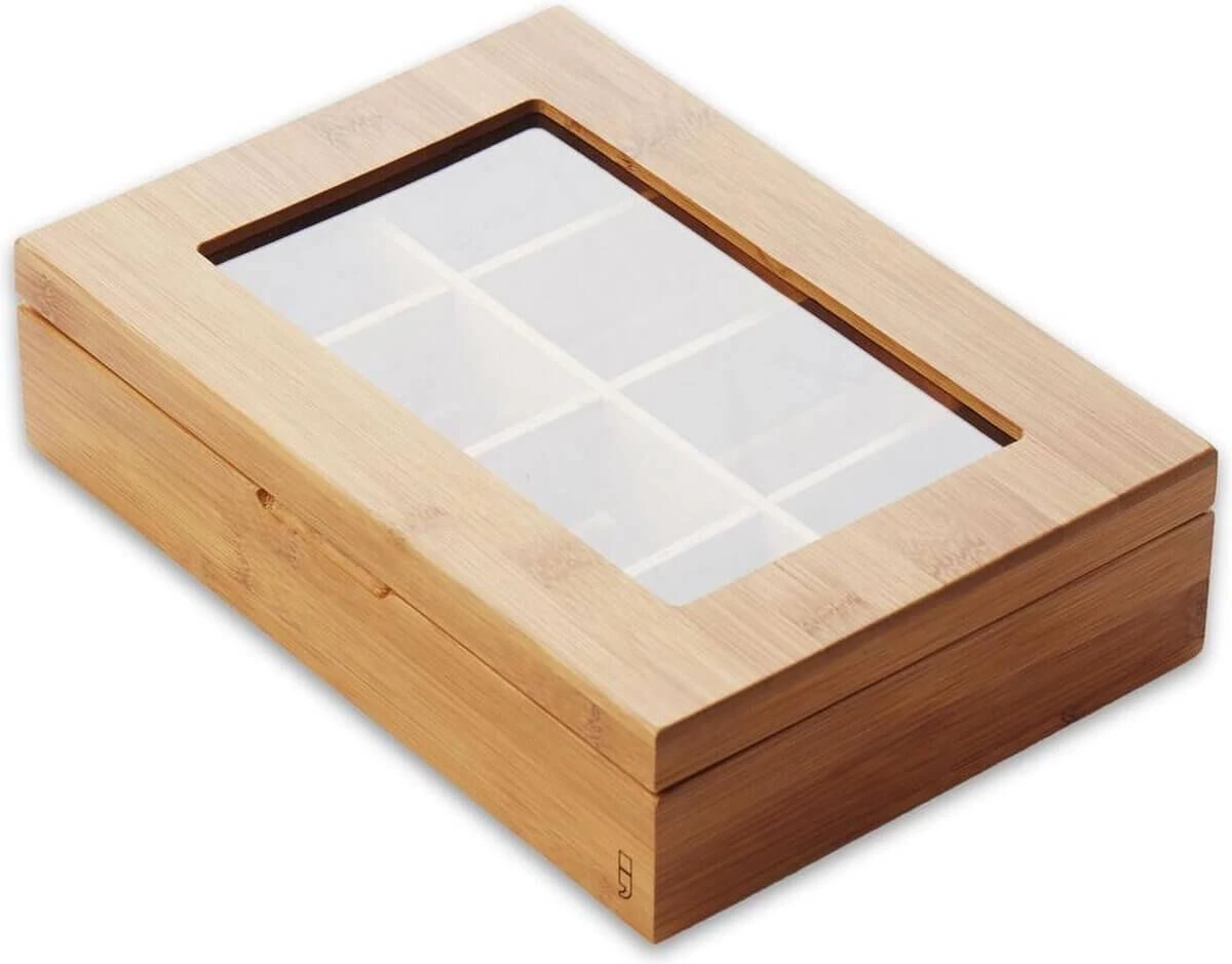 Point Virgule theedoos 29 x 20 x 7,5 cm 8 vakken bamboe Point Virgule Theedoos 29 X 20 X 7,5 Cm 8 Vakken Bamboe -Thee En Koffie Winkel