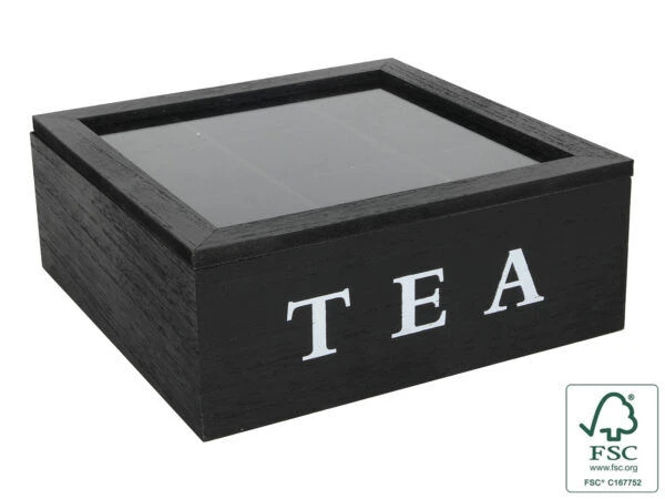 Oldenhof theedoos fluweel 9 vakken zwart hout Oldenhof Theedoos Fluweel 9 Vakken Zwart Hout -Thee En Koffie Winkel 8712442793168