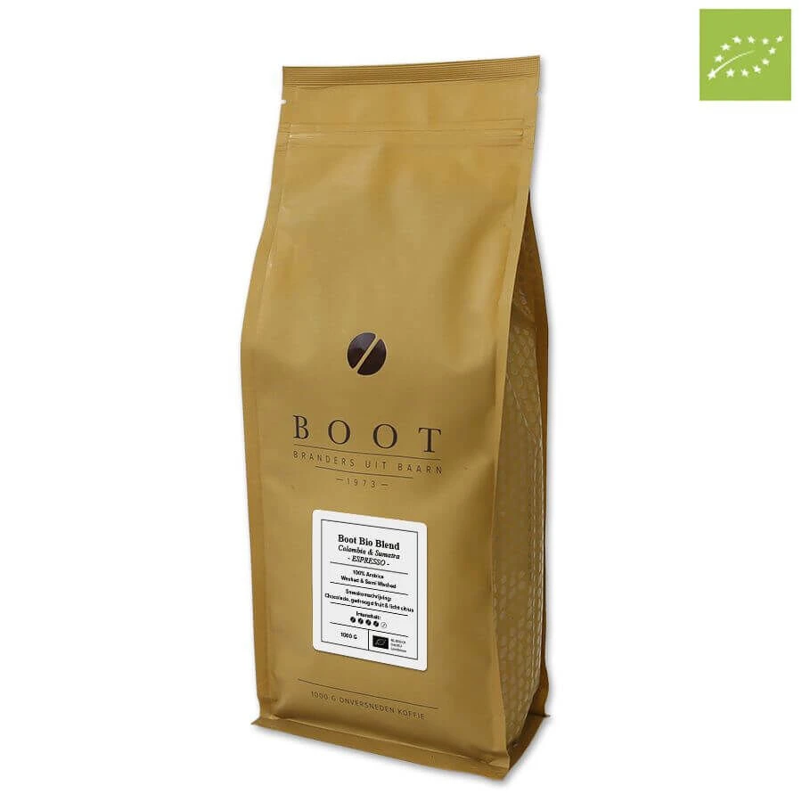 Boot Koffie Bio Blend Espresso koffiebonen 1 kg Boot Koffie Bio Blend Espresso Koffiebonen 1 Kg -Thee En Koffie Winkel biokilo 1