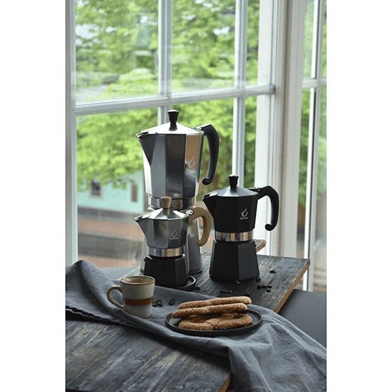 Forever Prestige Noblesse mokapot 3-kops aluminium zwart Forever Prestige Noblesse Mokapot 3-kops Aluminium Zwart -Thee En Koffie Winkel forever mokapot 1 11