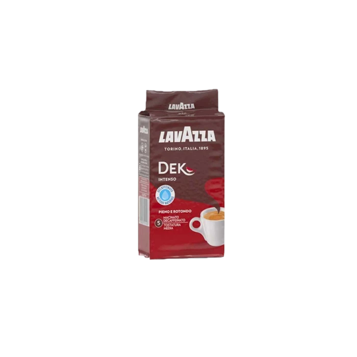 Lavazza Dek Intenso Decaffeinato koffie CAFEÏNEVRIJ 250 g. Lavazza Dek Intenso Decaffeinato Koffie CAFEÏNEVRIJ 250 G. -Thee En Koffie Winkel lavazza dek intenso koffie gemalen 250 g
