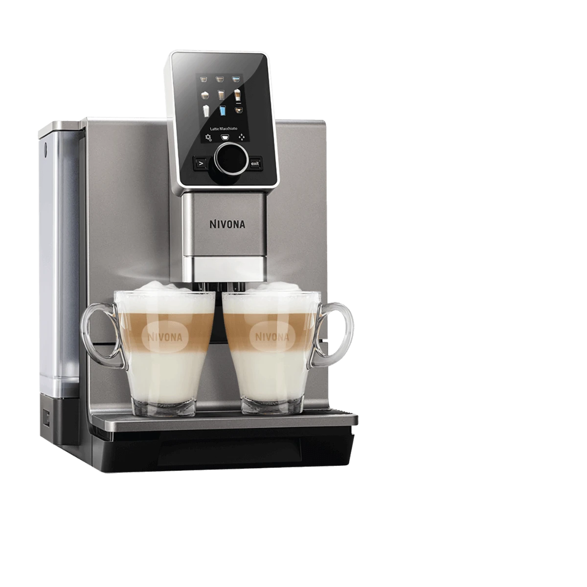 Nivona CafeRomatica 930 volautomatische espressomachine grijs Nivona CafeRomatica 930 Volautomatische Espressomachine Grijs -Thee En Koffie Winkel nivona nicr 930 seitlich 2latte os rgb lr 1