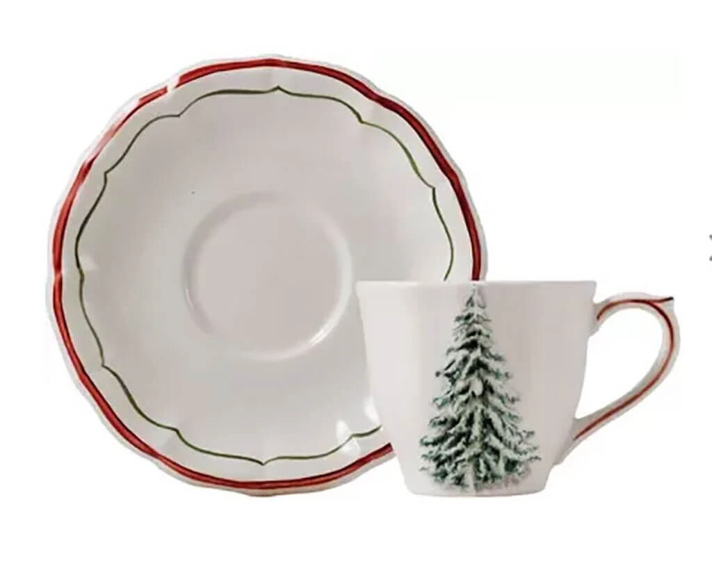 Gien Filet Noël theekop en schotel keramiek Gien Filet Noël Theekop En Schotel Keramiek -Thee En Koffie Winkel thee 1